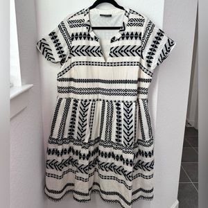 Black and white BoHo dress